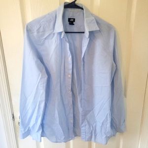 H&M Long Sleeve Button Down Dress Shirt, Women's Size S, Light Blue